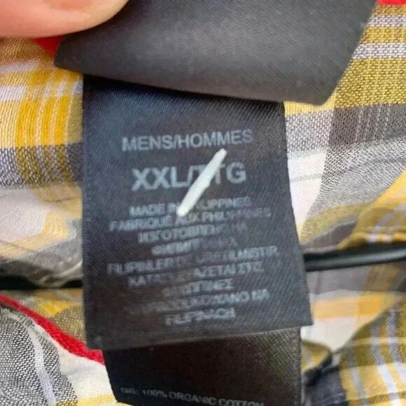 The North Face Button Up Shirt Mens Yellow Plaid - Picture 3 of 4